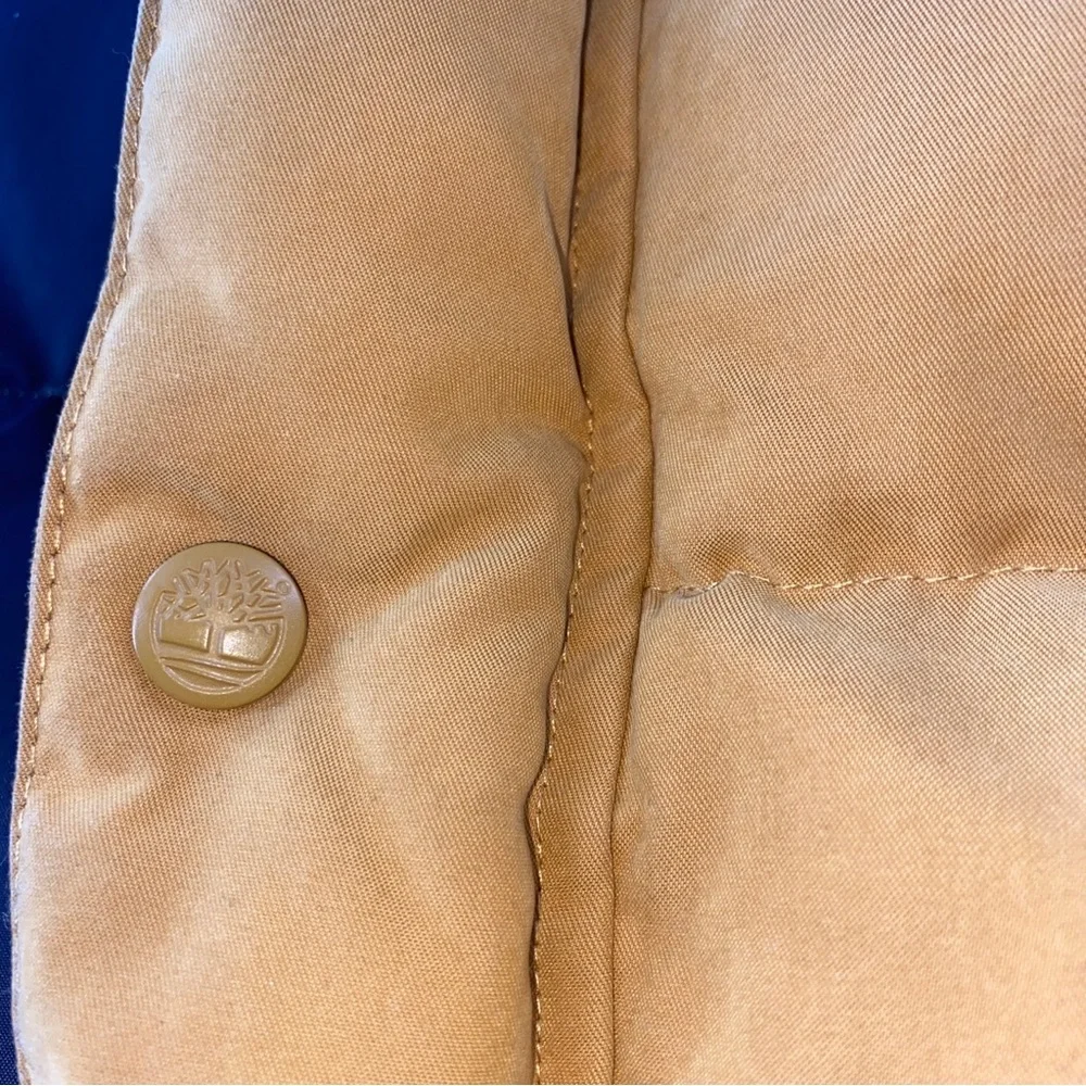 Vintage Timberland Vest WeatherGear‎ Men Tan Duck Down Camping Outdoor